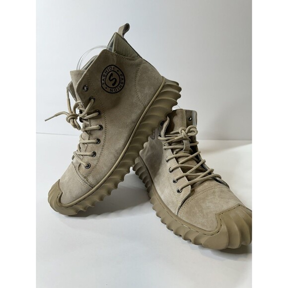 Casual Leather Boots Handmade Designer High Top Size 42 (9)new - Picture 6 of 14